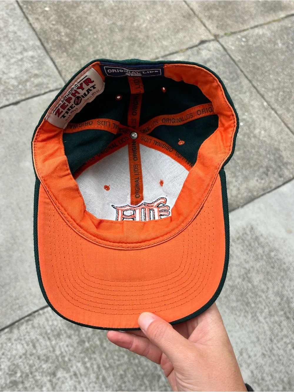 Dark Green Baseball Cap with U of Miami Orange Monogram